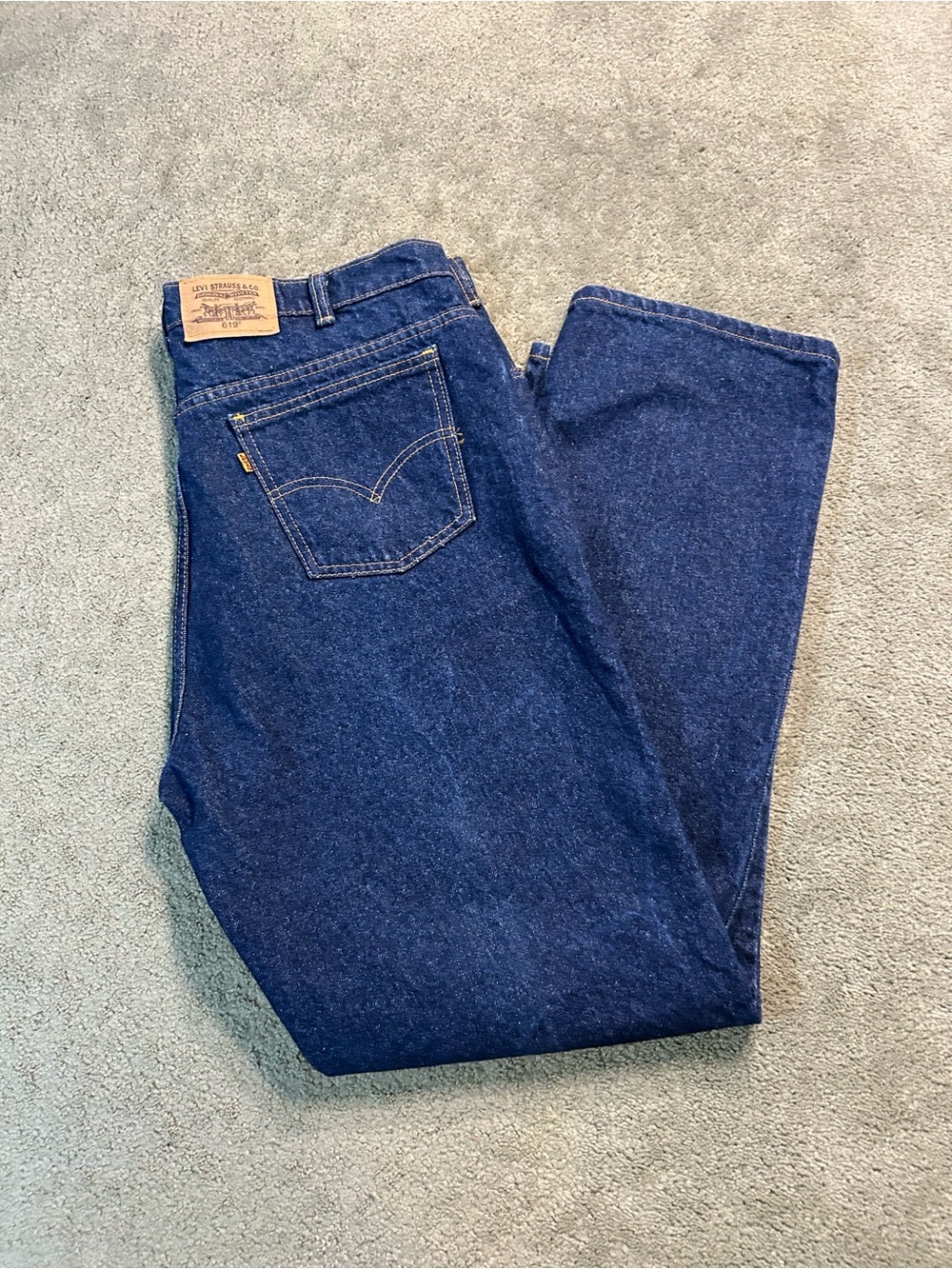 Vintage Levi's 619 Jeans Mens 40x32 Blue 1990s USA Orange Tab Dark Baggy Wideleg